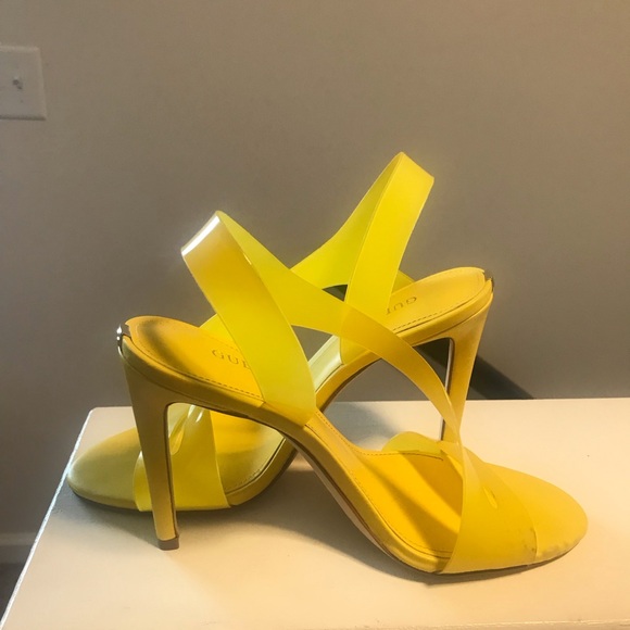 G by Guess Shoes - Yellow Open-toe Slingback Heels